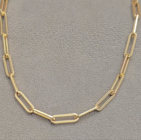 Necklace Chain Real 14K Gold Filled Paper Clip Chain 22" Trendy Will not Tarnish - Picture 11 of 11